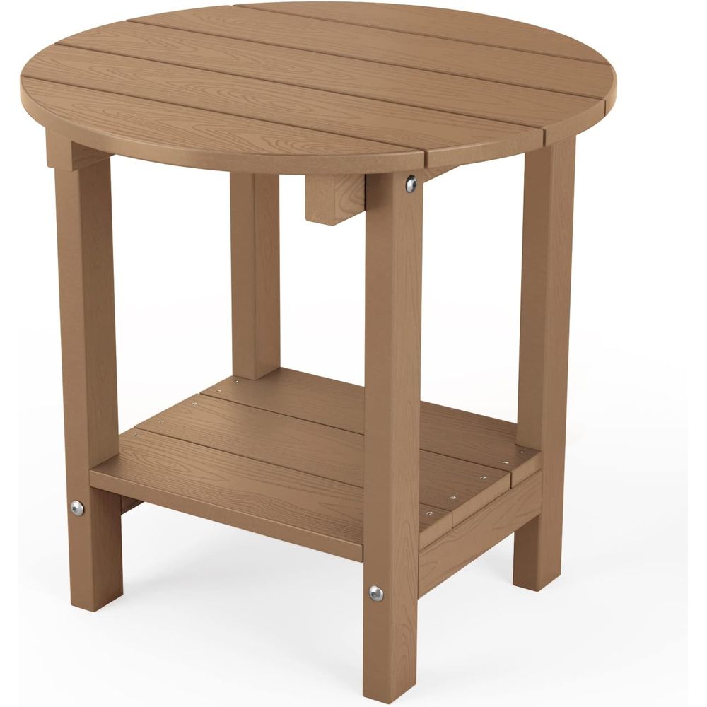 Outdoor Furniture For Patio - 야외용 18인치 사이드 테이블(수납 선반 포함),