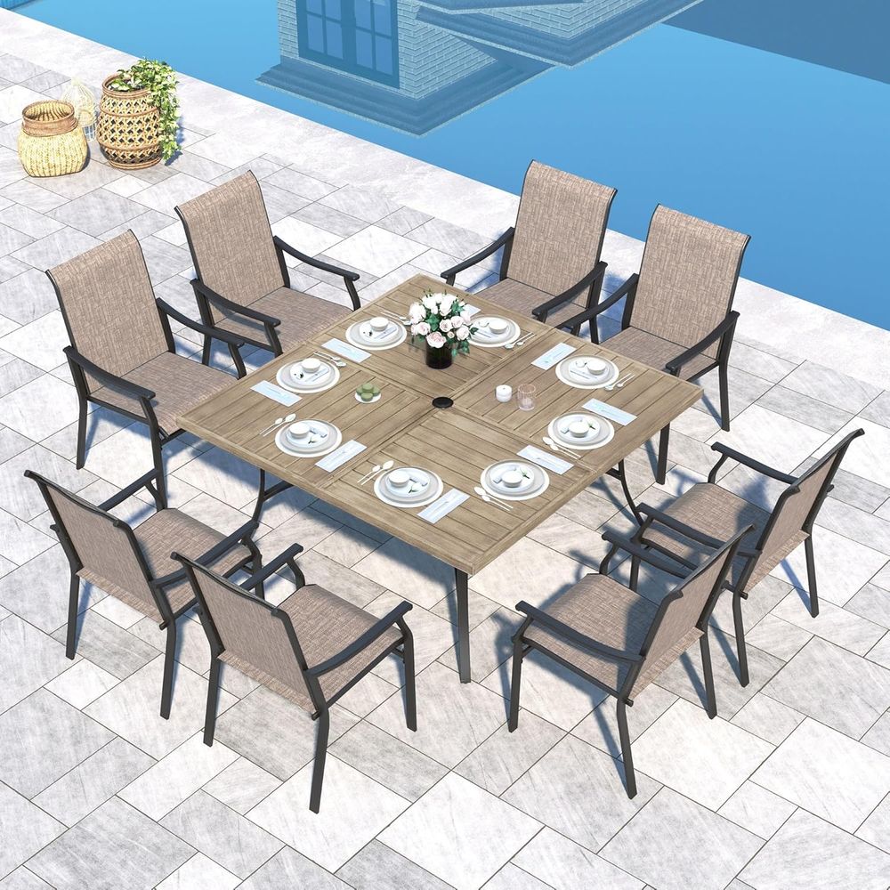Outdoor Furniture Quick Dry - 파티오 다이닝 세트 9종, 빠르게 건조되는
