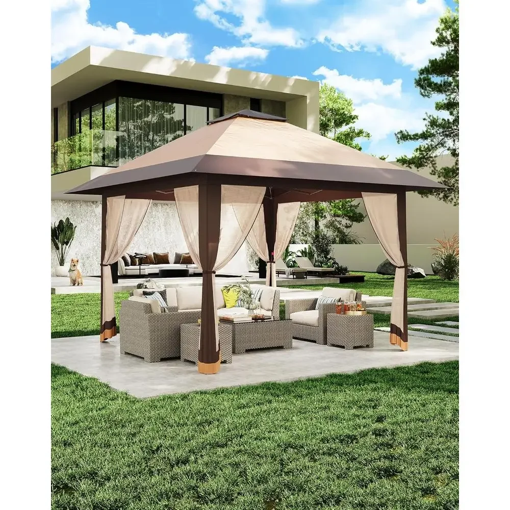Outdoor Furniture Balcony - 13x13 야외용 가제보(메쉬 커버, 높이 조절