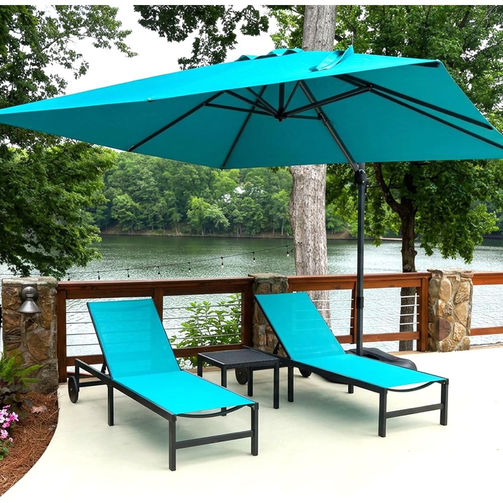 Outdoor Furniture Quick Dry - 바퀴와 테이블이 포함된 세트, 청록색 |