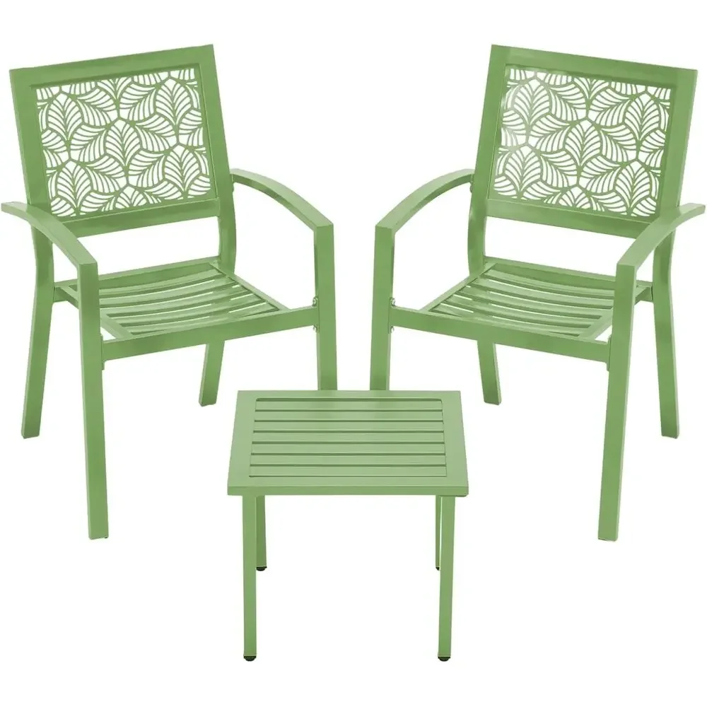 Outdoor Furniture Green - 3피스 야외 비스트로 세트, 쌓을 수