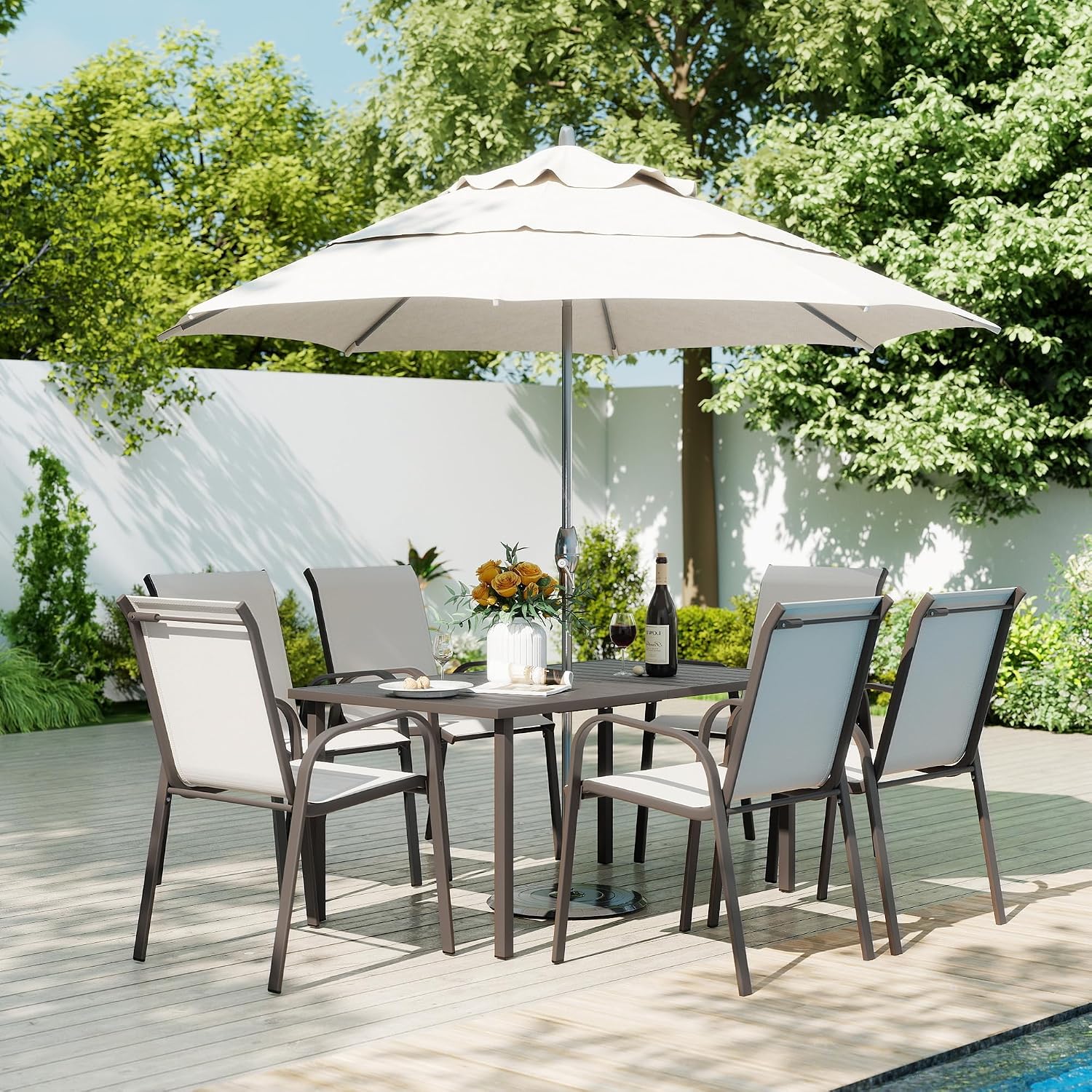 Outdoor Furniture Quick Dry - 야외 파티오 식탁 세트, 6개의 빠르게