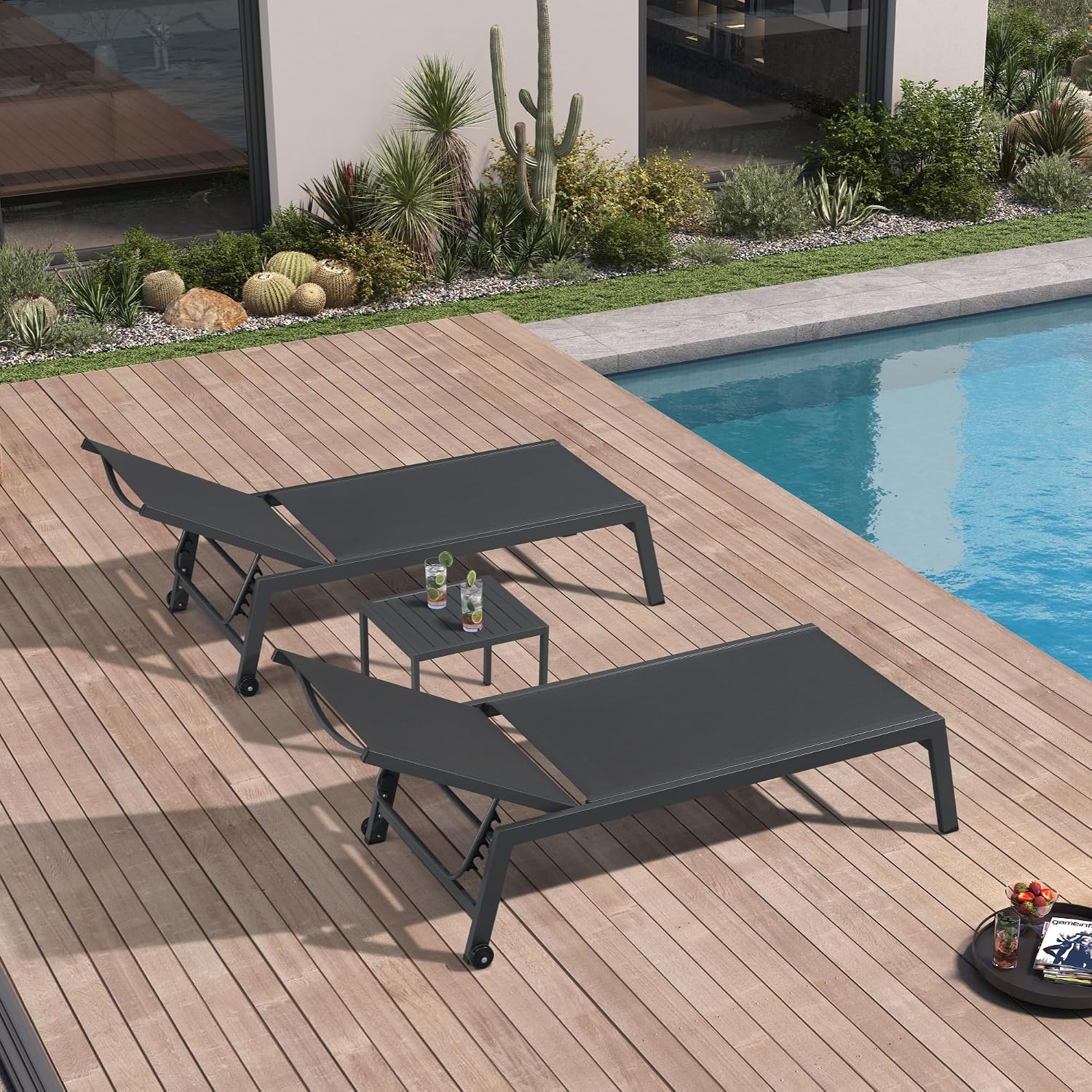 Outdoor Furniture Quick Dry - 와이드 파티오 라운지 의자 2개 세트,
