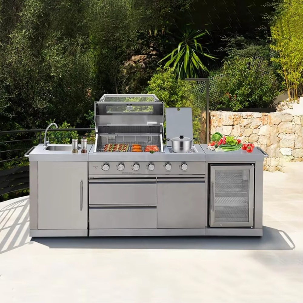 Outdoor Furniture Bali - 지붕이 있는 야외 주방, 내후성 바베큐