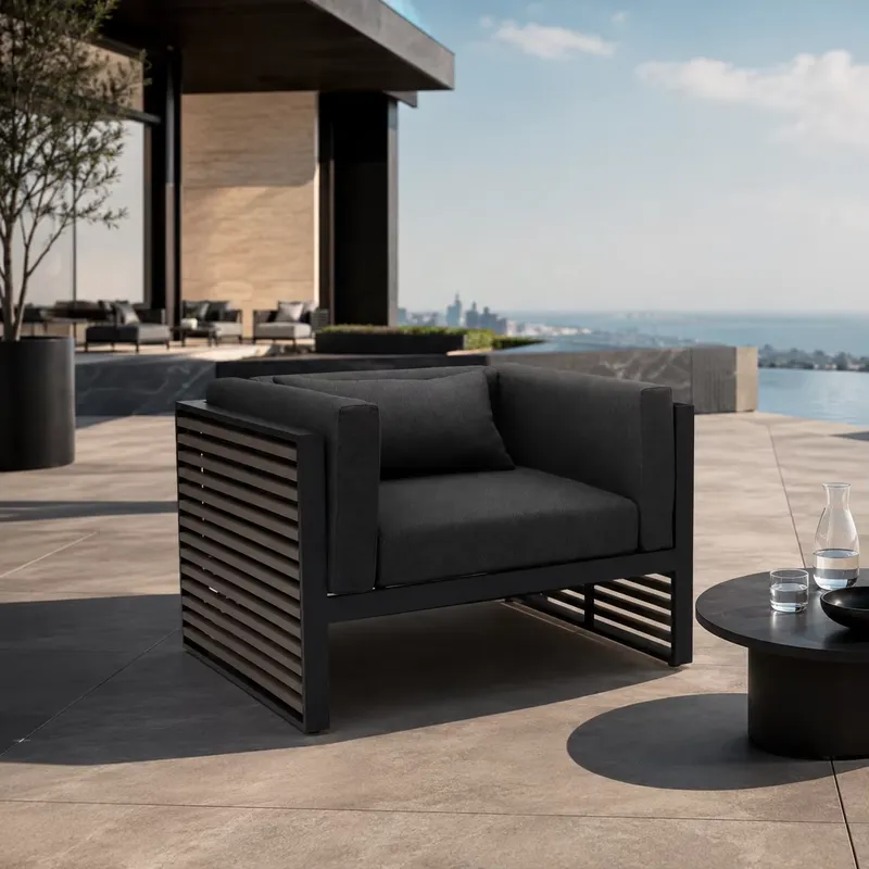 Outdoor Furniture Quick Dry - 야외 방수 알루미늄 싱글 소파 건축용