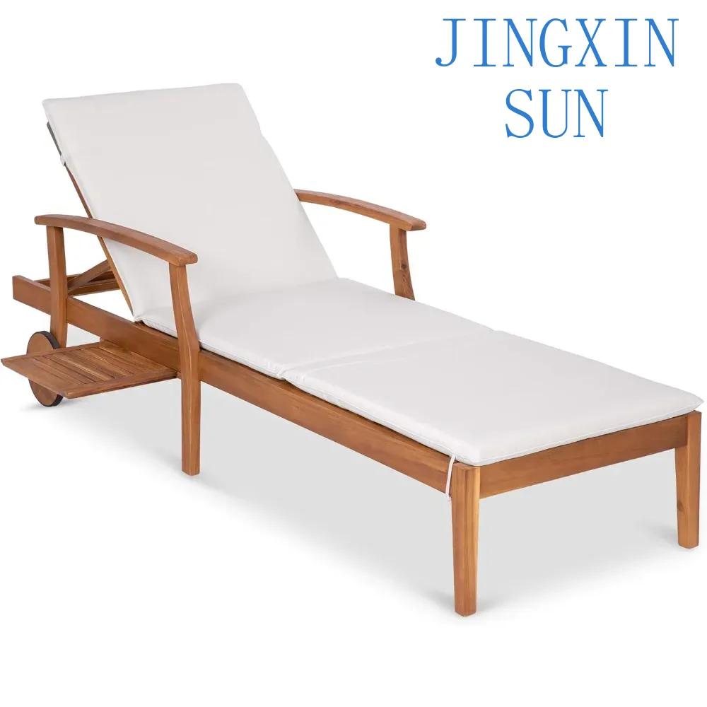 Outdoor Furniture Without Cushions - 79x26인치 아카시아 나무 긴 의자 라운지