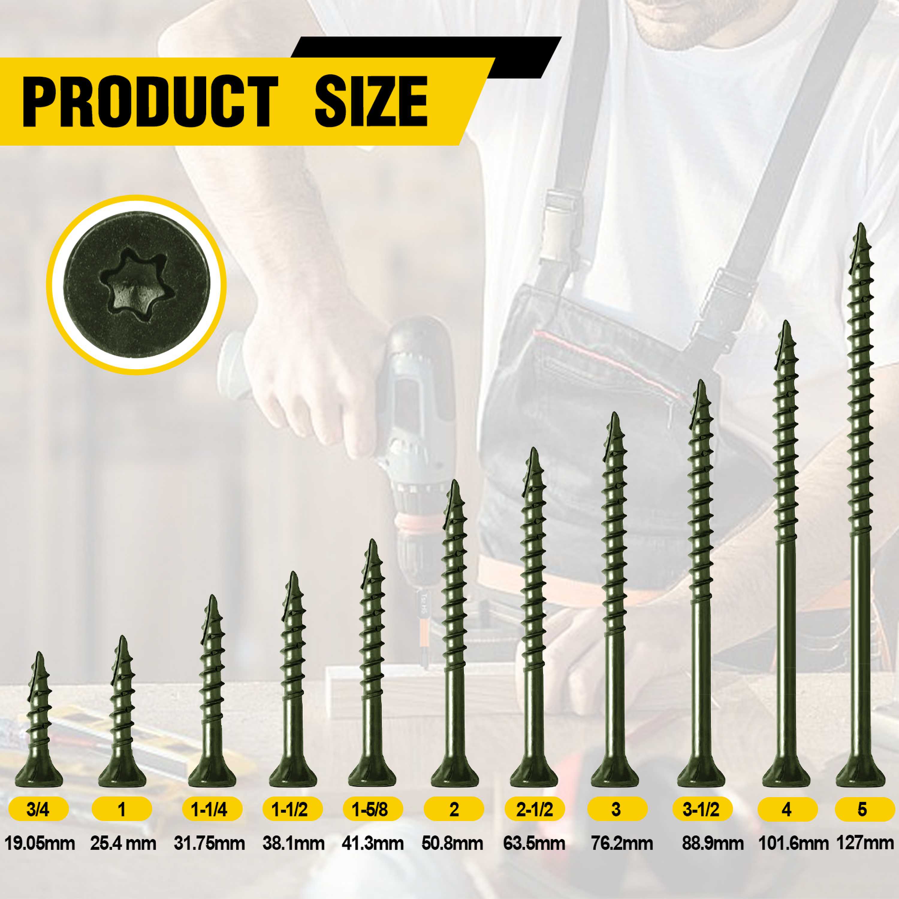 VKKM 그린 우드 스크류 # 10 X 3인치 T25  - Outdoor Furniture Green 리뷰 및 가격