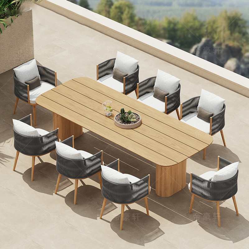 디자이너 원목 정원 세트 베란다 고급 라운지 방수 파티 - Outdoor Furniture On Sale 리뷰 및 가격