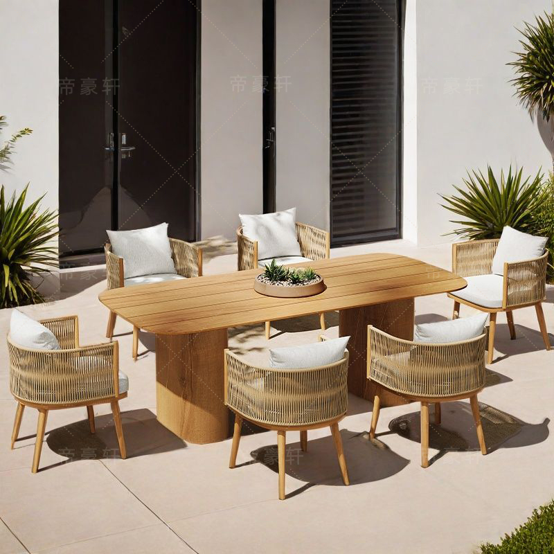 디자이너 원목 정원 세트 베란다 고급 라운지 방수 파티 - Outdoor Furniture On Sale 리뷰 및 가격