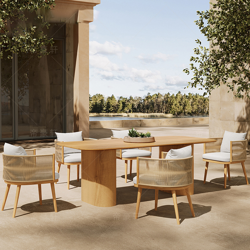 디자이너 원목 정원 세트 베란다 고급 라운지 방수 파티 - Outdoor Furniture On Sale 리뷰 및 가격