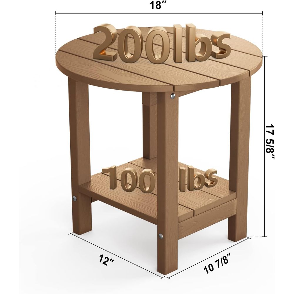 야외용 18인치 사이드 테이블(수납 선반 포함), 발코 - Outdoor Furniture For Patio 리뷰 및 가격