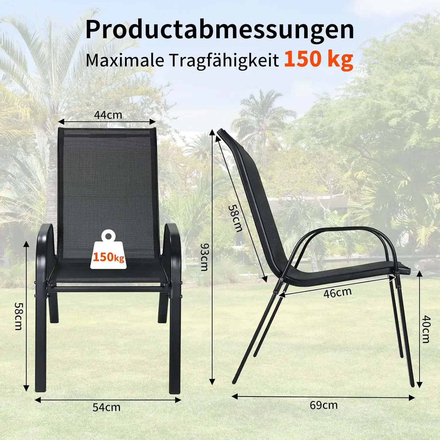 금속 야외 의자 세트 쌓을 수 있는 파티오 Textil - Outdoor Furniture On Sale 리뷰 및 가격