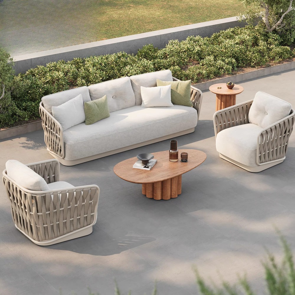 정원용 컴포트 소파 메탈 세트 고급 브레이드 로프 디자 - Outdoor Furniture Green 리뷰 및 가격
