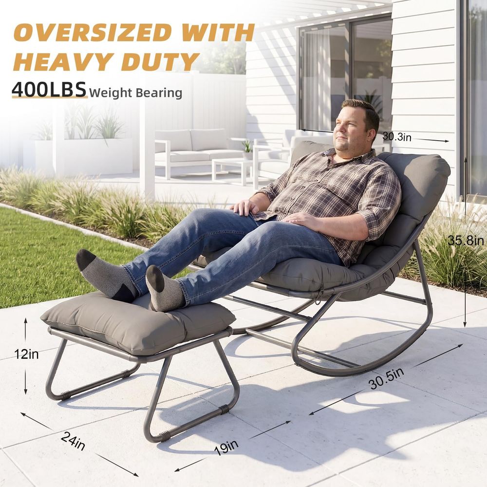 오버사이즈 파파산 흔들의자(오토만 포함), 야외용 편안 - Outdoor Furniture Without Cushions 리뷰 및 가격