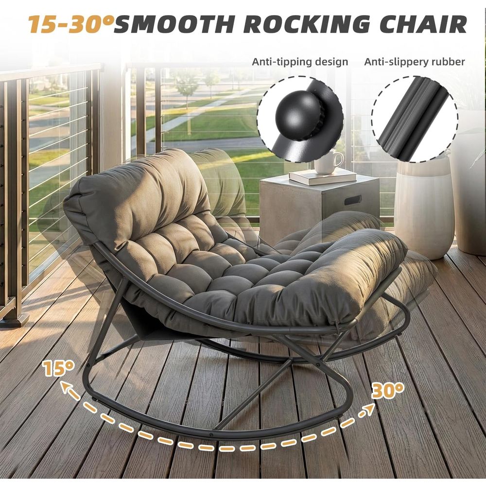 오버사이즈 파파산 흔들의자(오토만 포함), 야외용 편안 - Outdoor Furniture Without Cushions 리뷰 및 가격
