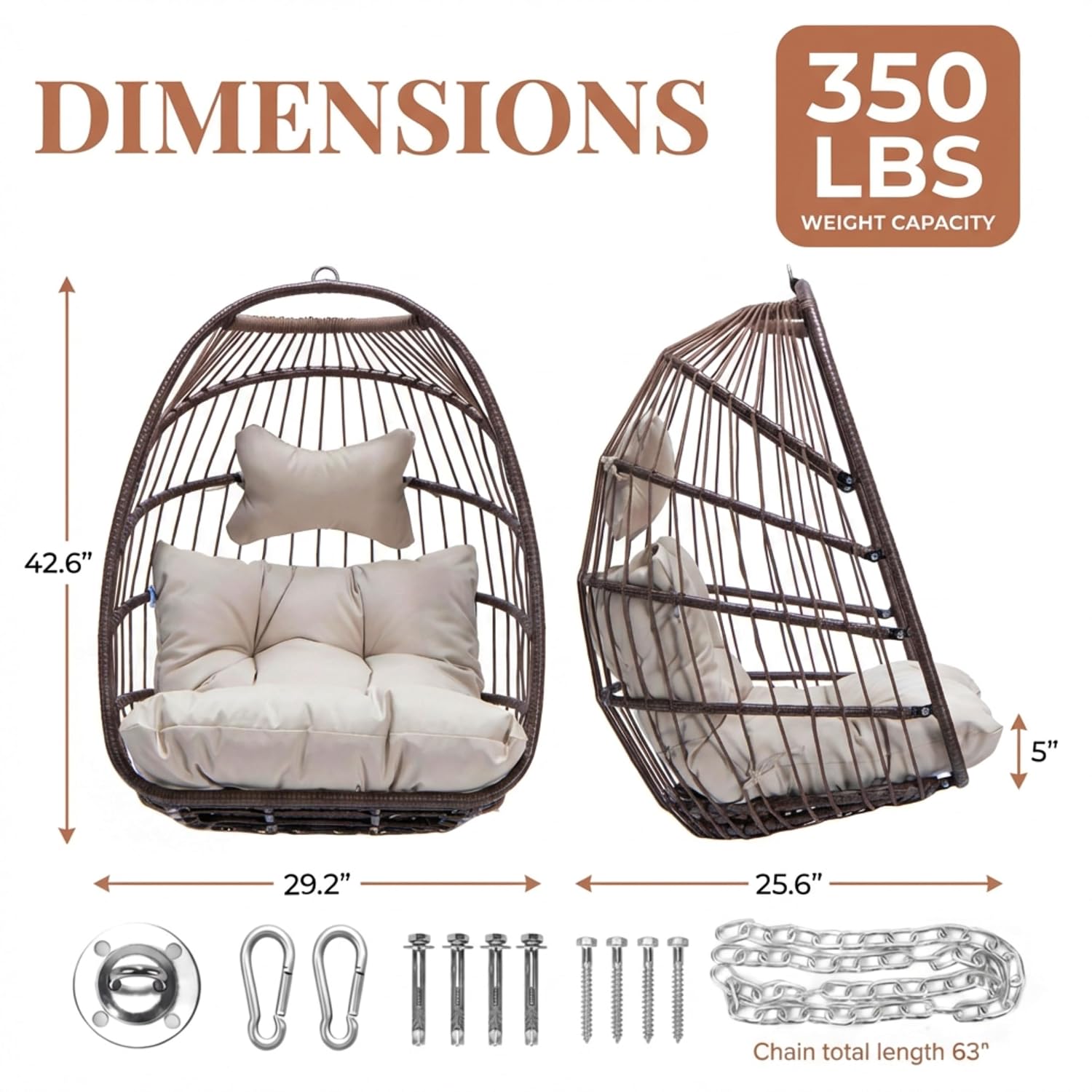 스탠드 없는 야외용 행잉 에그 체어, 패딩 쿠션이 있는 - Outdoor Furniture Without Cushions 리뷰 및 가격
