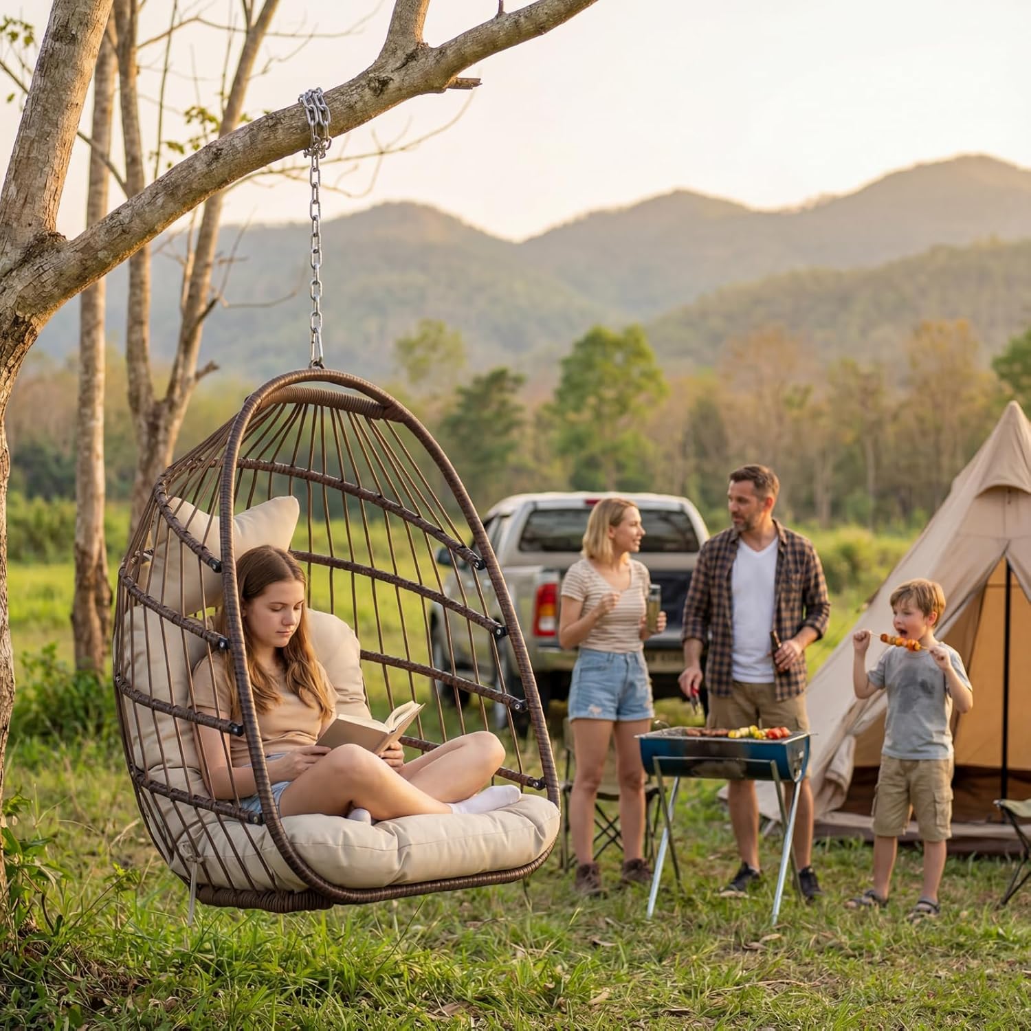 스탠드 없는 야외용 행잉 에그 체어, 패딩 쿠션이 있는 - Outdoor Furniture Without Cushions 리뷰 및 가격