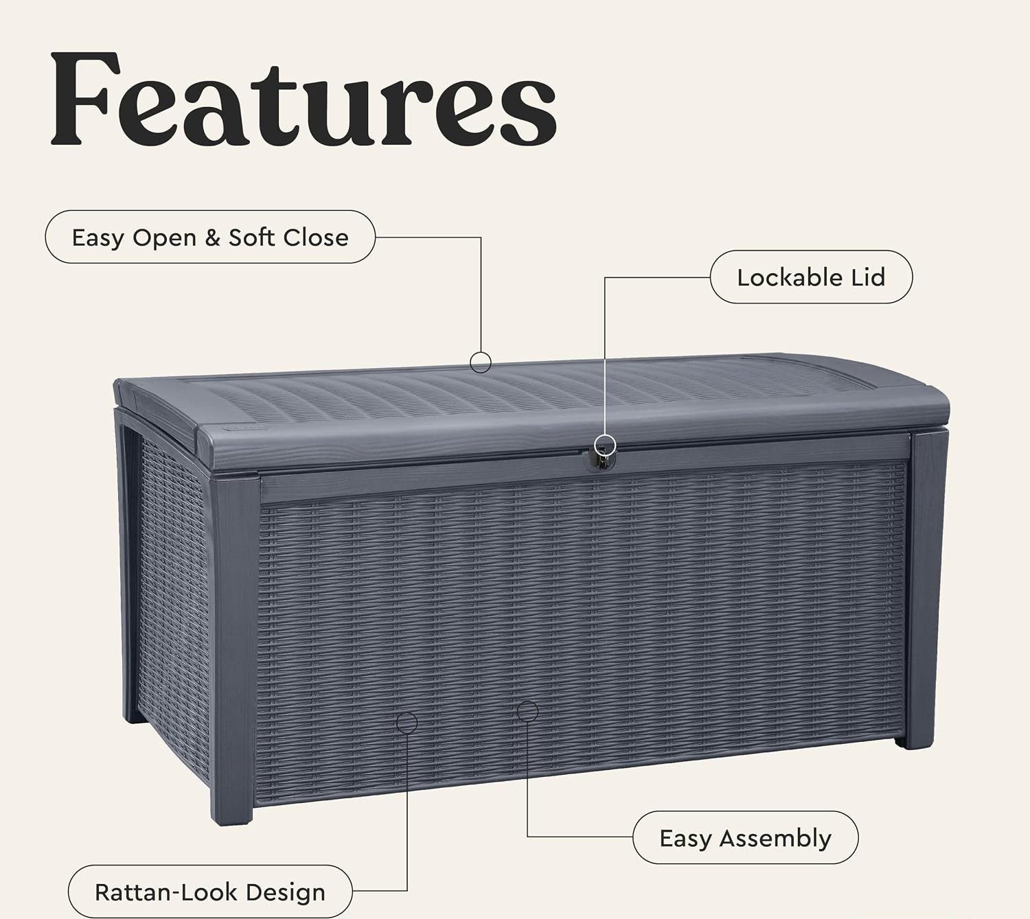 110갤런 야외용 수납 데크 박스, 잠금 가능 방수 레 - Outdoor Furniture Cushions 리뷰 및 가격
