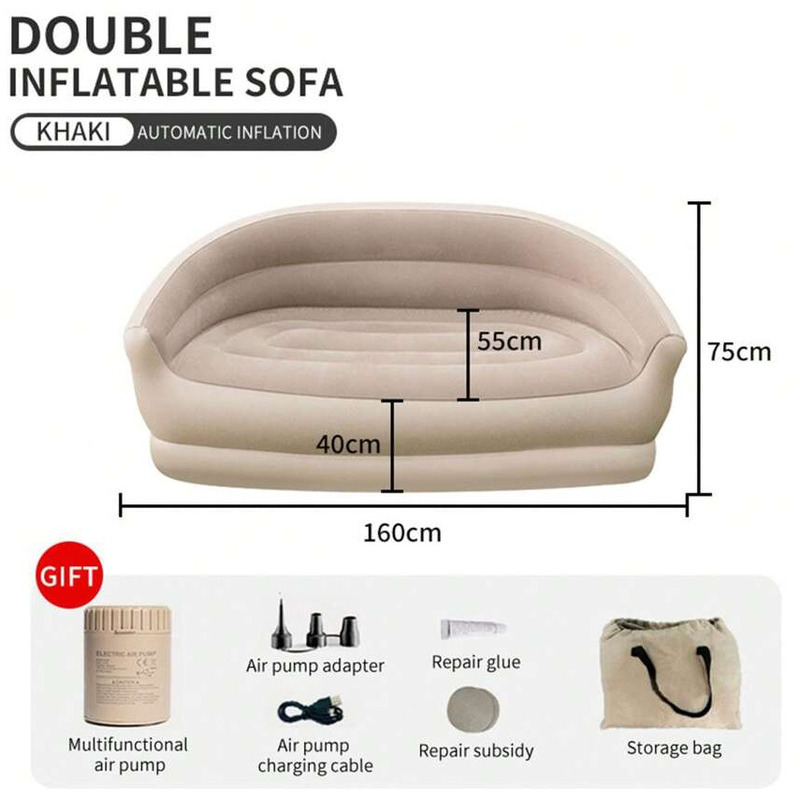 자동 팽창식 소파, 야외 더블 휴대용 에어 쿠션 침대, - Outdoor Furniture Cushions 리뷰 및 가격