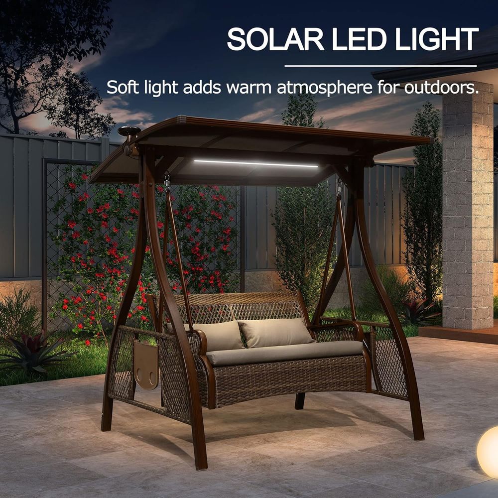 2인용 수공예 위커 야외 그라인더형 그네 의자(LED  - Outdoor Furniture Without Cushions 리뷰 및 가격