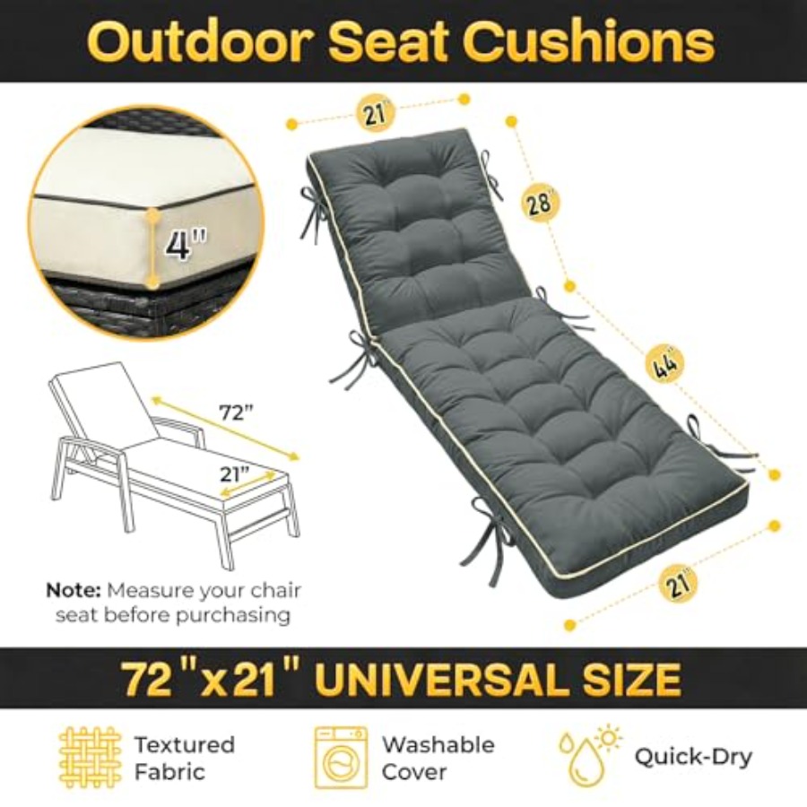 x21 접이식 셰즈 라운지 쿠션 퀵 드라이 - 야외용  - Outdoor Furniture Quick Dry 리뷰 및 가격