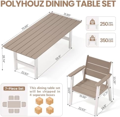 야외 식사 세트, 6인용 7피스 파티오 테이블 및 의자 - Outdoor Furniture On Sale 리뷰 및 가격