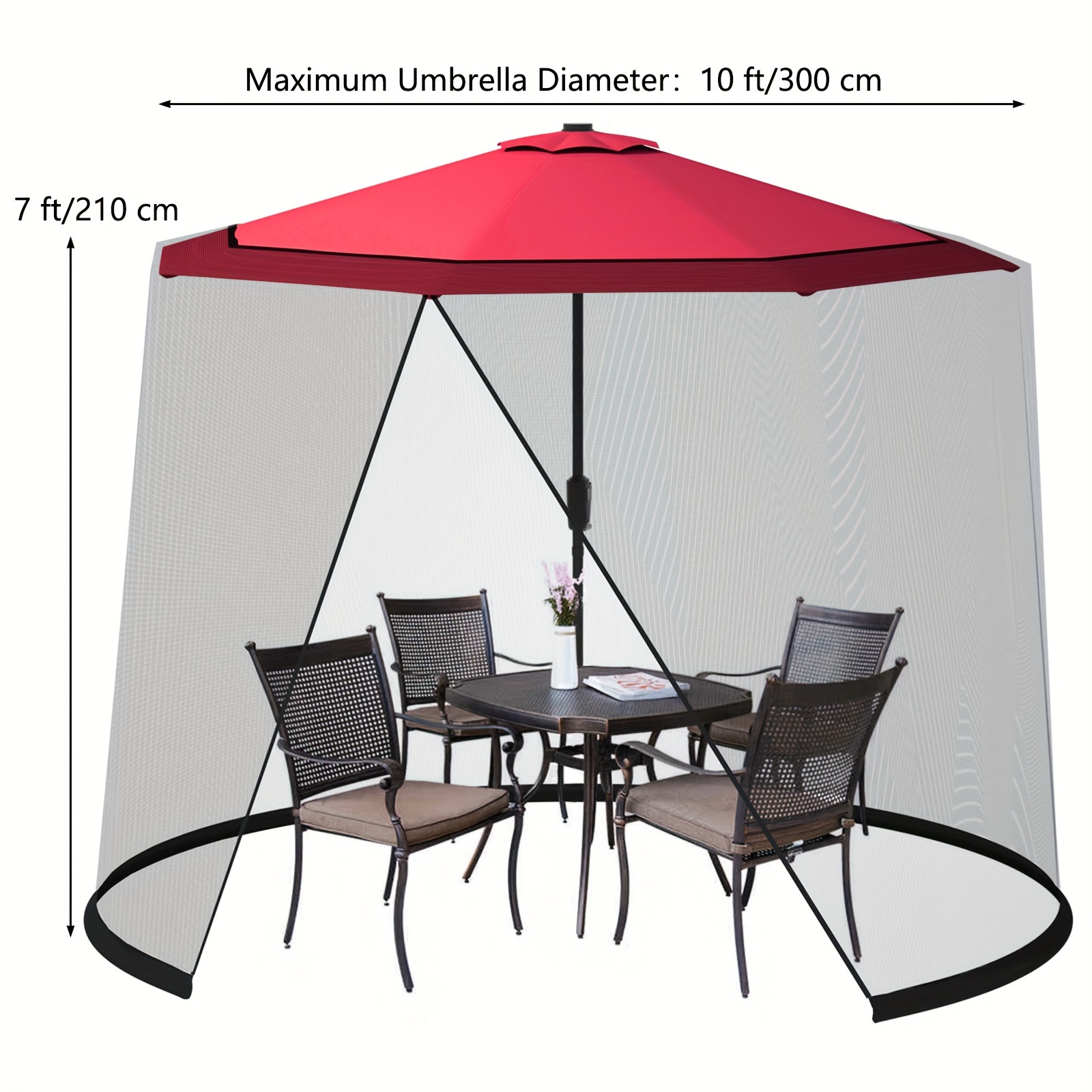 9피트 10피트 파티오 우산 모기장 지퍼형 야외 테이블 - Outdoor Furniture For Patio 리뷰 및 가격