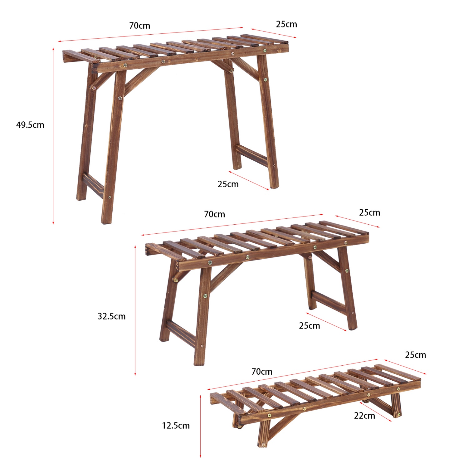 3단 사다리형 나무 선반 정원 발코니 거실 식물 진열대 - Outdoor Furniture On Sale 리뷰 및 가격