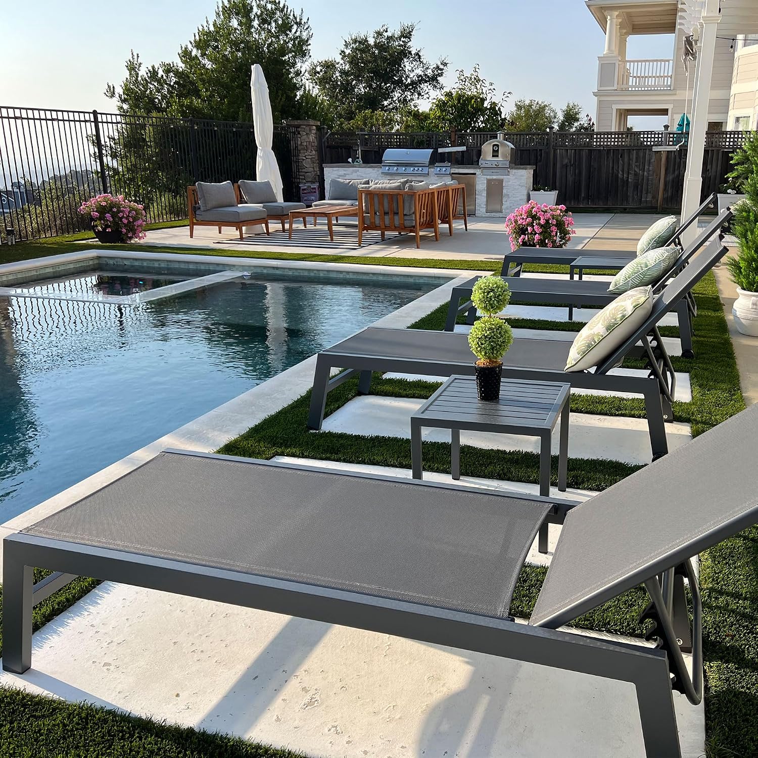 2인용 빠른 건조 메쉬 야외 라운지 의자 세트, 5단계 - Outdoor Furniture Quick Dry 리뷰 및 가격