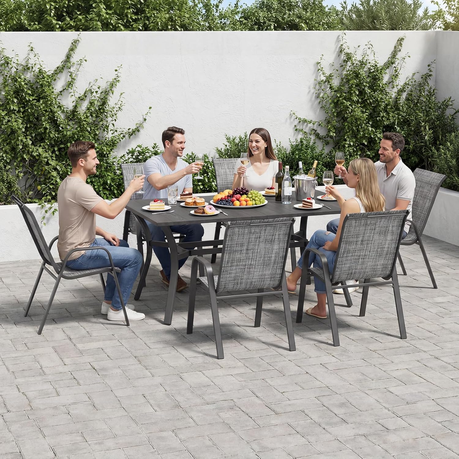 쌓을 수 있는 야외용 식탁 의자 6개 세트, 모든 날씨 - Outdoor Furniture On Sale 리뷰 및 가격