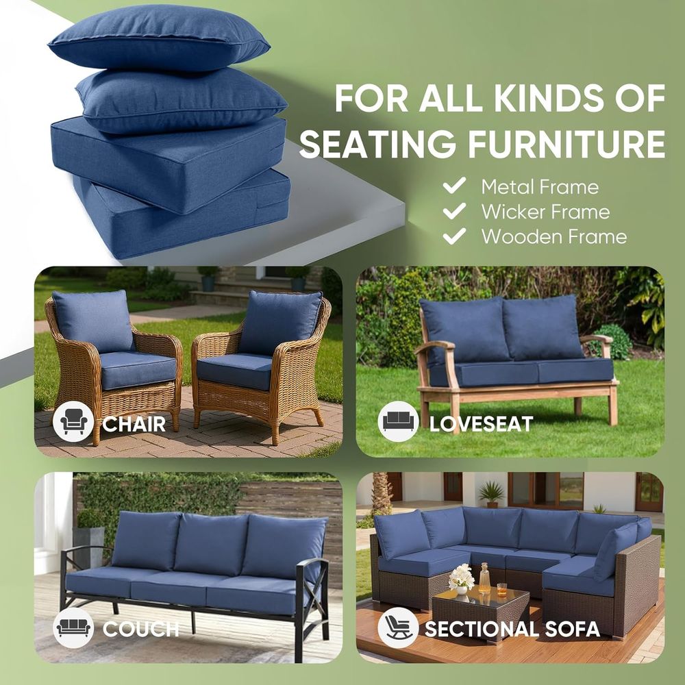 야외용 가구 쿠션, 6인치 두께의 방수 시트 쿠션, 2 - Outdoor Furniture Cushions 리뷰 및 가격