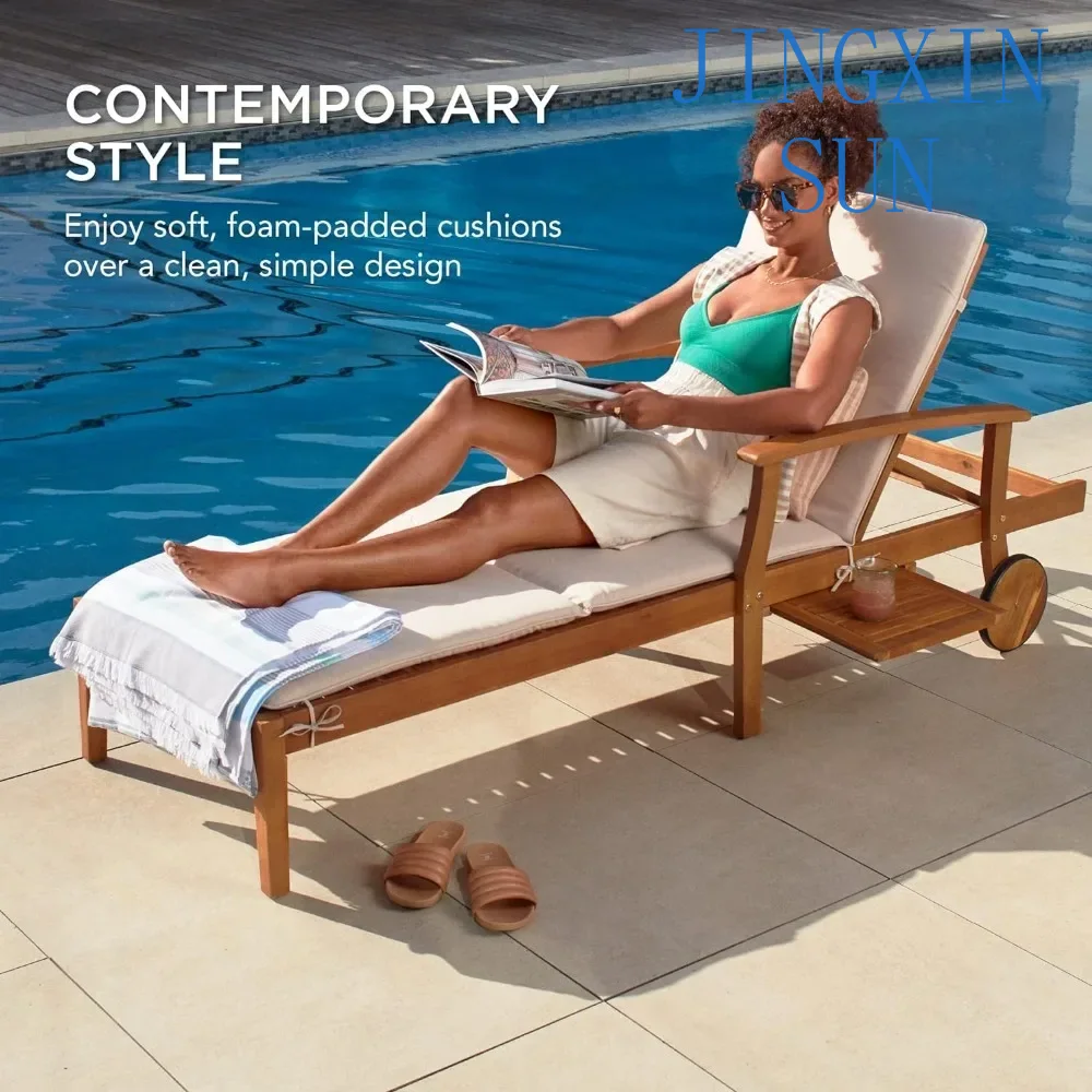 79x26인치 아카시아 나무 긴 의자 라운지 의자 안락 - Outdoor Furniture Without Cushions 리뷰 및 가격