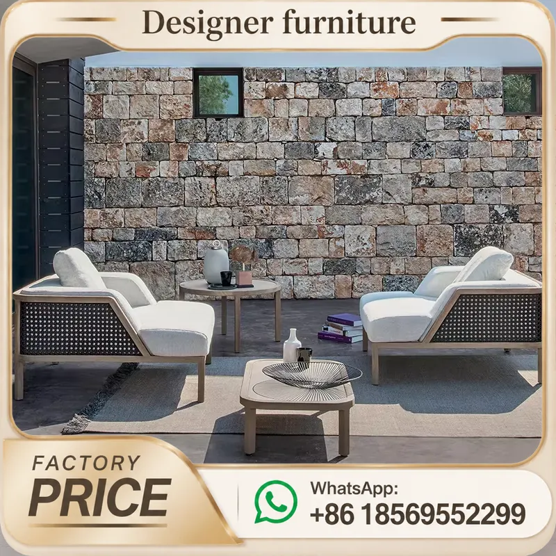 야외 티크 소파 세트 방수 로프 직조 목재 가구 (빌라 - Outdoor Furniture Balcony 리뷰 및 가격